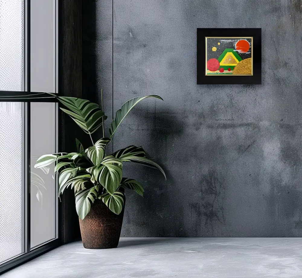 絵画 富士山溶岩パワーアート「緑が輝く地球の富士」 絵画