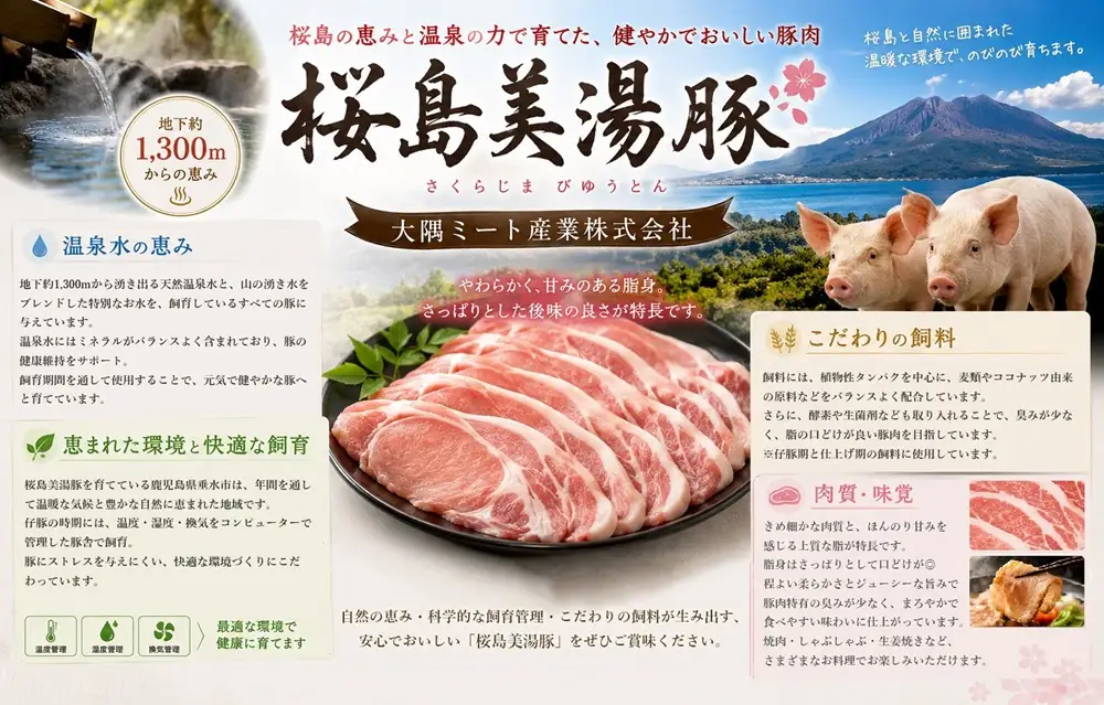 B2-0407／桜島美湯豚　ヒレ肉 5本　(計2kg以上)