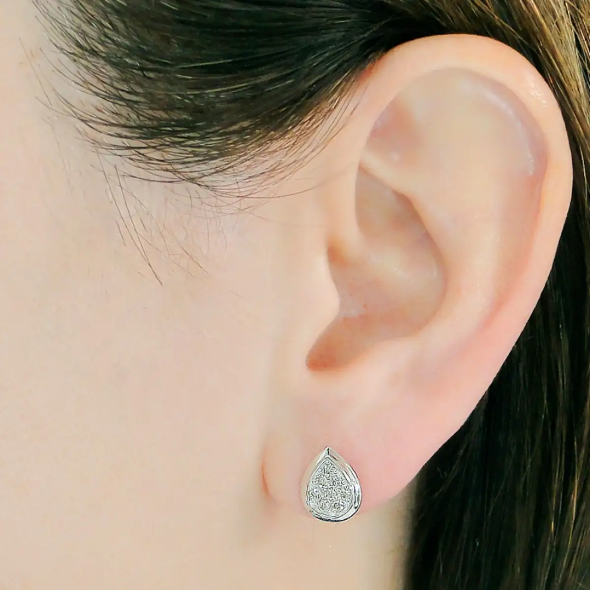 Pt900【0.32ct】ティアドロップ パヴェ ダイヤモンド ピアス CSP00071 SWAV087-a