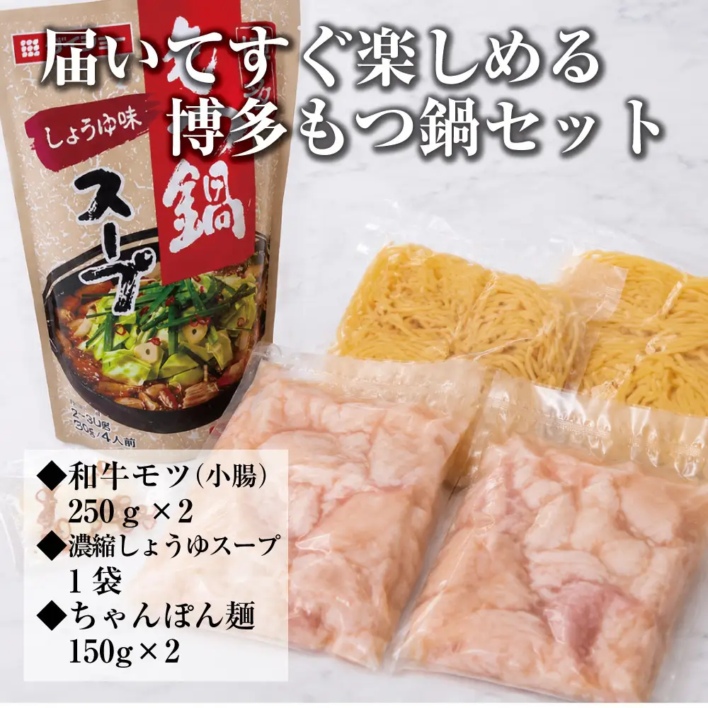 博多もつ鍋　小腸セット・しょうゆ味（3～4人前）