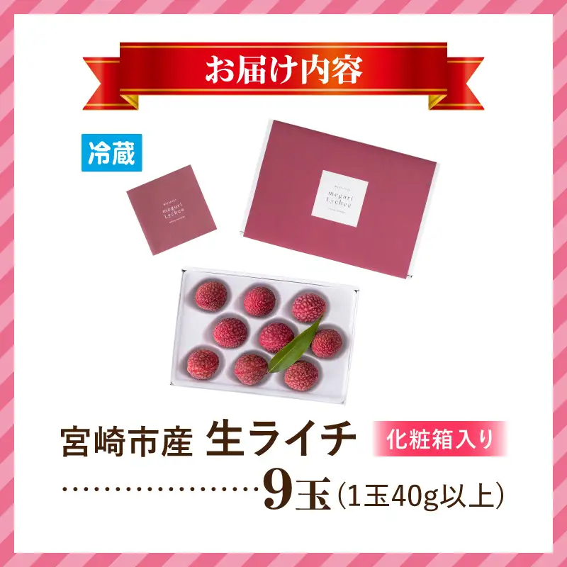 ライチ 9玉 ライチ [2026年発送 先行予約 宮崎市産 生ライチ 1玉40g以上]