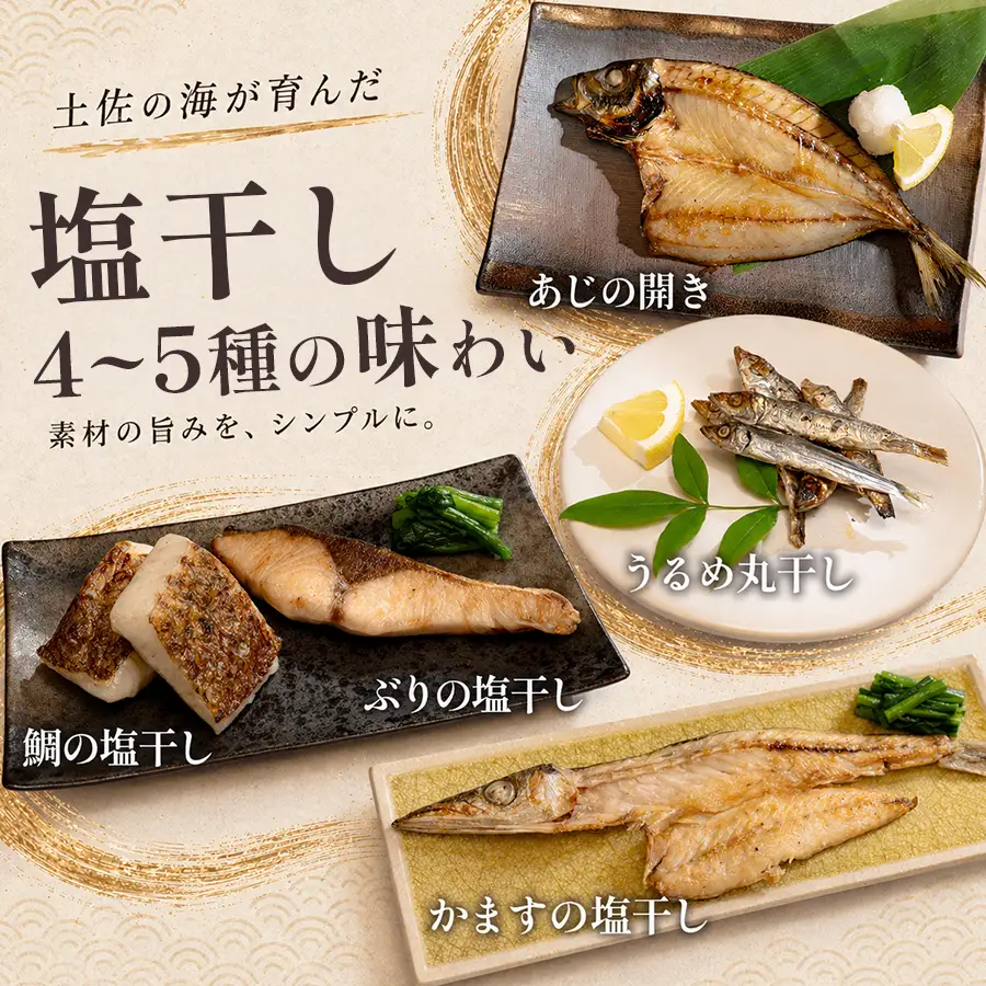 干物セット 4-5品 土佐の朝ごはん 干物 冷凍 個包装 焼き魚 ご飯のお供 4-5人前 母の日 父の日 ギフト 贈答 贈り物 御祝 内祝 お取り寄せ プレゼント お中元 お歳暮 旬 海産物 高知県 大月町産 国産 未来鮮魚株式会社 大月海産 産地直送