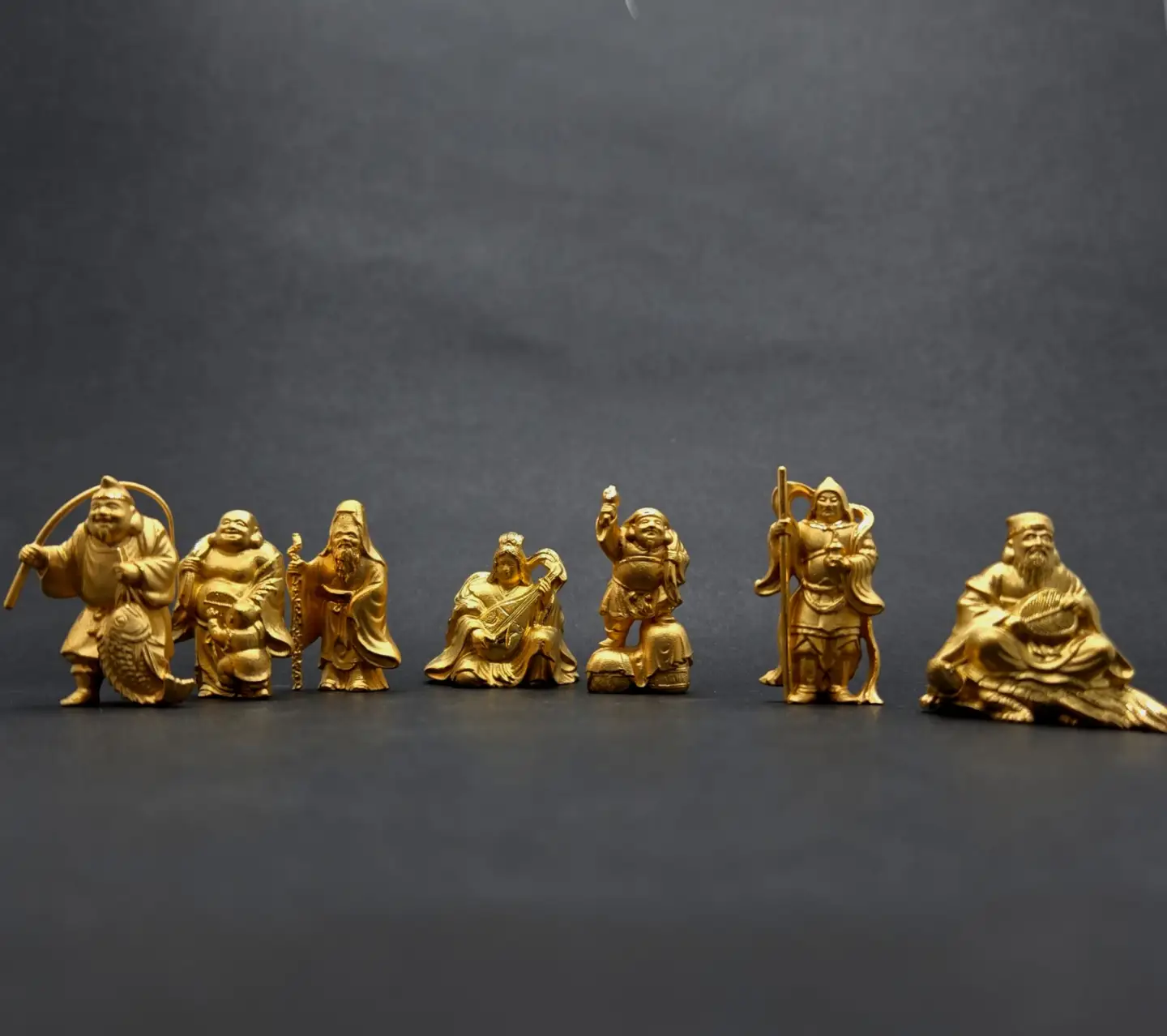 【造幣局ホールマーク入り】【純金】七福神　大7個セット　各15~16g　【甲斐石和温泉七福神】　252-034