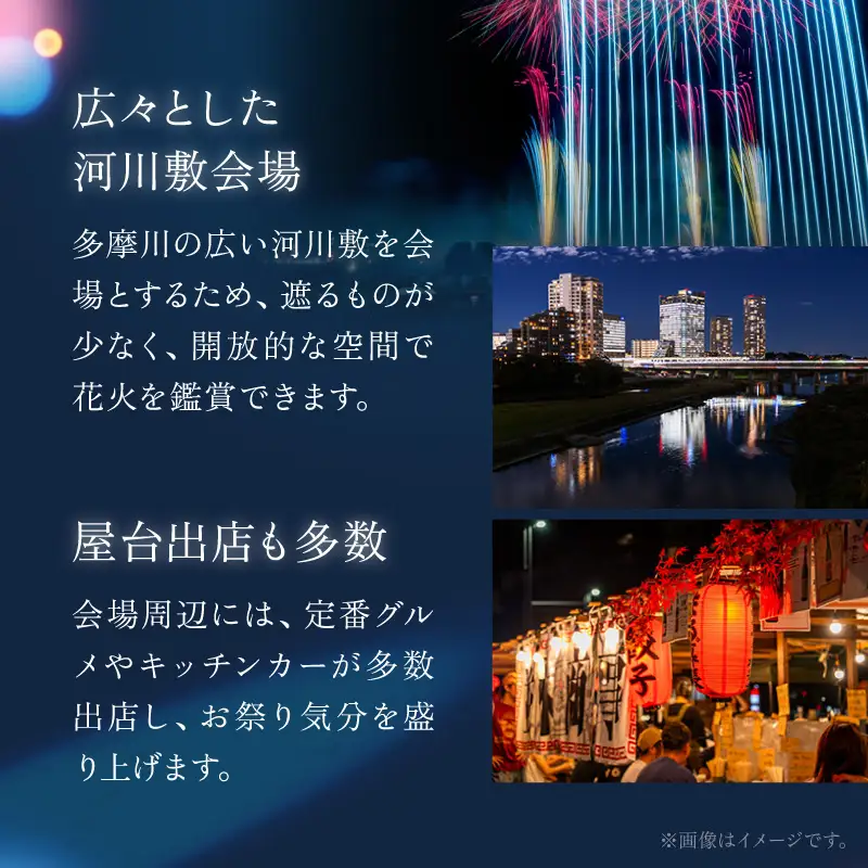 ＜令和8年10月3日開催＞第48回 世田谷区たまがわ花火大会 ふるさと応援者席 招待券【1名様分・イス席】花火 思い出 体験 鑑賞 東京 世田谷_0084-003-se8