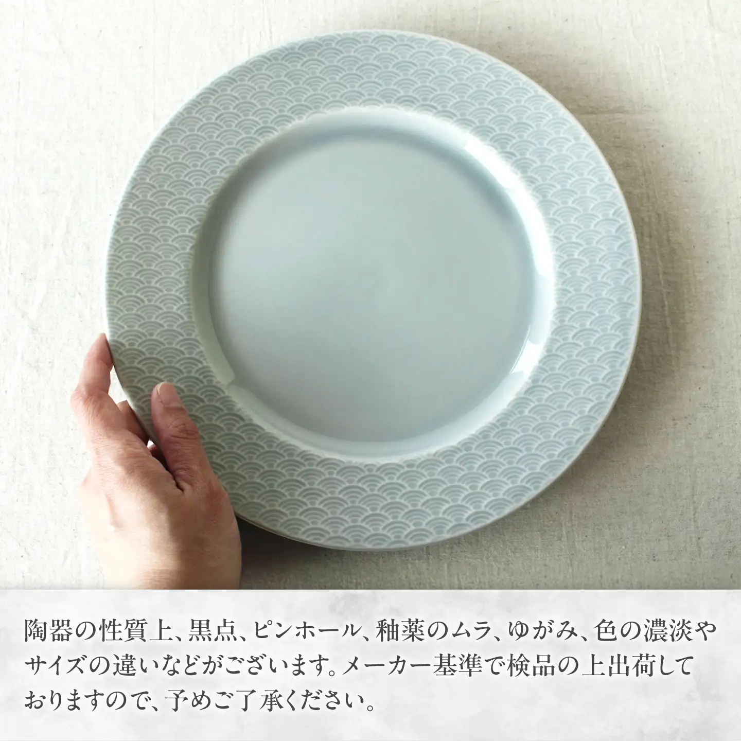 【美濃焼】 吉祥 27リム皿 青海波 瑞浪市 / JS企画 小田陶器  陶器 食器 お皿 皿  お皿 リムプレート 丸皿[AZAZ339]