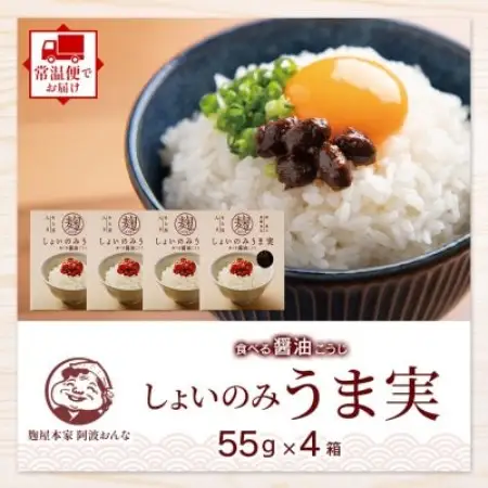 しょいのみ うま実 55g×4箱 醤油の実 調味料 おかず 発酵食品 徳島県 東みよし町【1740192】