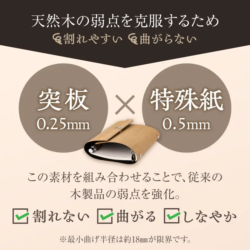 年輪=ダイアリー「木が刻んだ百年にあなたの一年を重ねる」 日記 手帳 選べる 素材 桧 楢 天然木 高い耐水性 安定性 特殊素材 薄型 マグネットホック ミニ6サイズ リングバインダー システム手帳 木製プロダクト 愛知県 小牧市 送料無料 [106K05]
