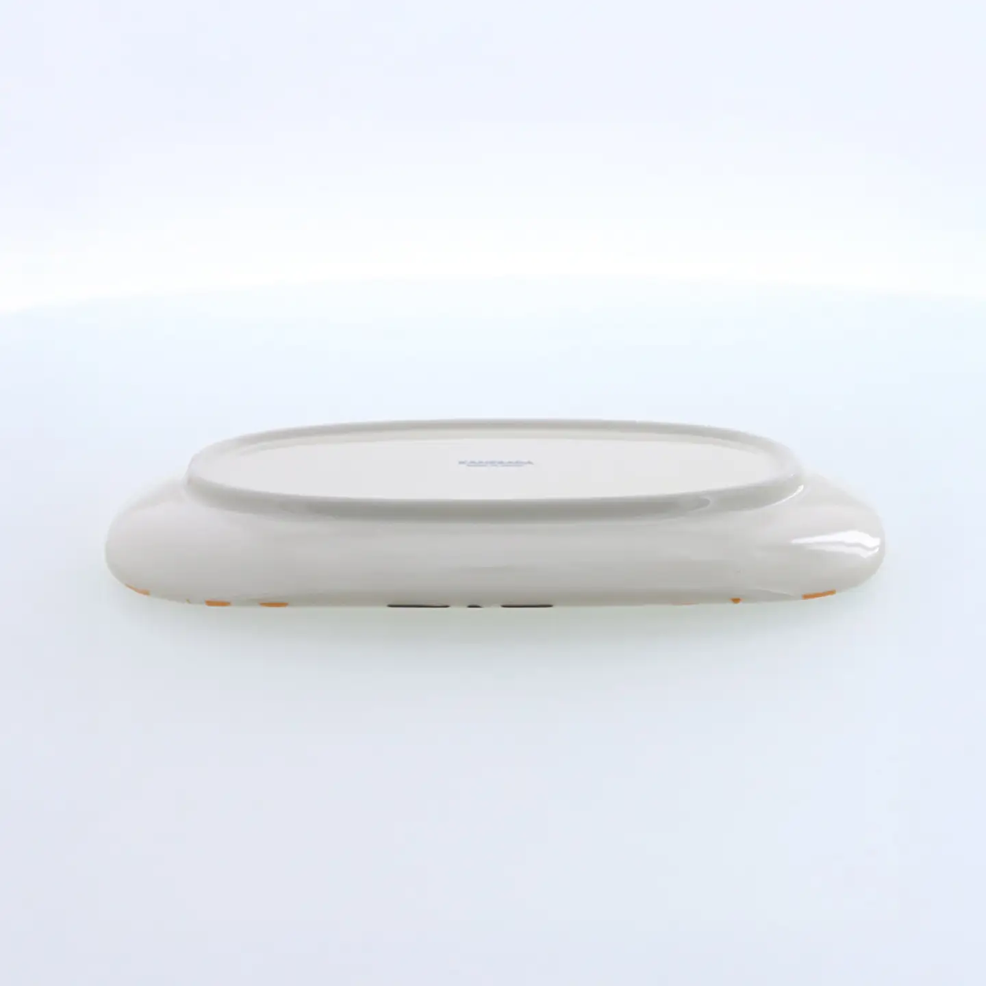 【美濃焼】オレンジレトロ 丸型 19cm 長辺皿 4枚セット【カネ定製陶】 プレート 食器セット レトロ[MEI334]