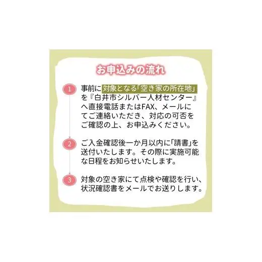 空き家みまわりサービス【白井市内限定】空き家みまもり 空き家管理 空き家サポート 空き家あんしん