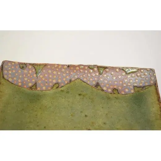 釉彩角皿 2枚セット ドット模様 和食器 お皿 陶芸品《受注制作》皿 中皿 正方形 和食器 おすすめ プレート パスタ皿 サラダ皿 食器 おしゃれ モダン 陶芸 陶器 陶芸作家