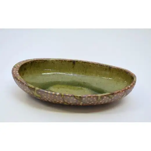 釉彩オーバル鉢 和食器 深皿 楕円皿 陶芸品《受注制作》楕円鉢 皿 深皿 和食器 おしゃれ モダン カレー皿 パスタ皿 手作り 陶芸 陶器 陶芸作家