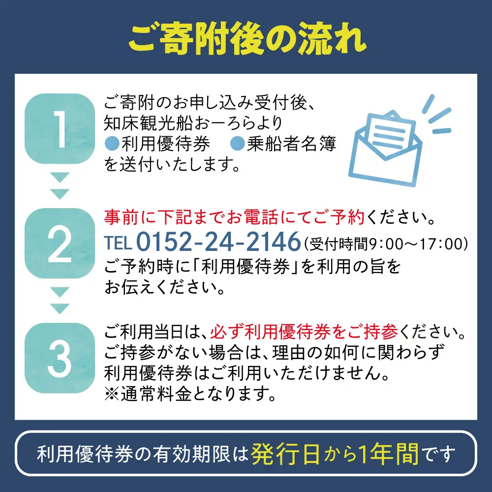 知床観光船おーろら 利用優待券(3,000円分)｜世界自然遺産 クルーズ 観光船 北海道 斜里町