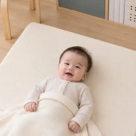 日本製 オーガニックコットン無着色生成りの固わた入りベビー敷ふとん(70×120)キナリ【1740672】