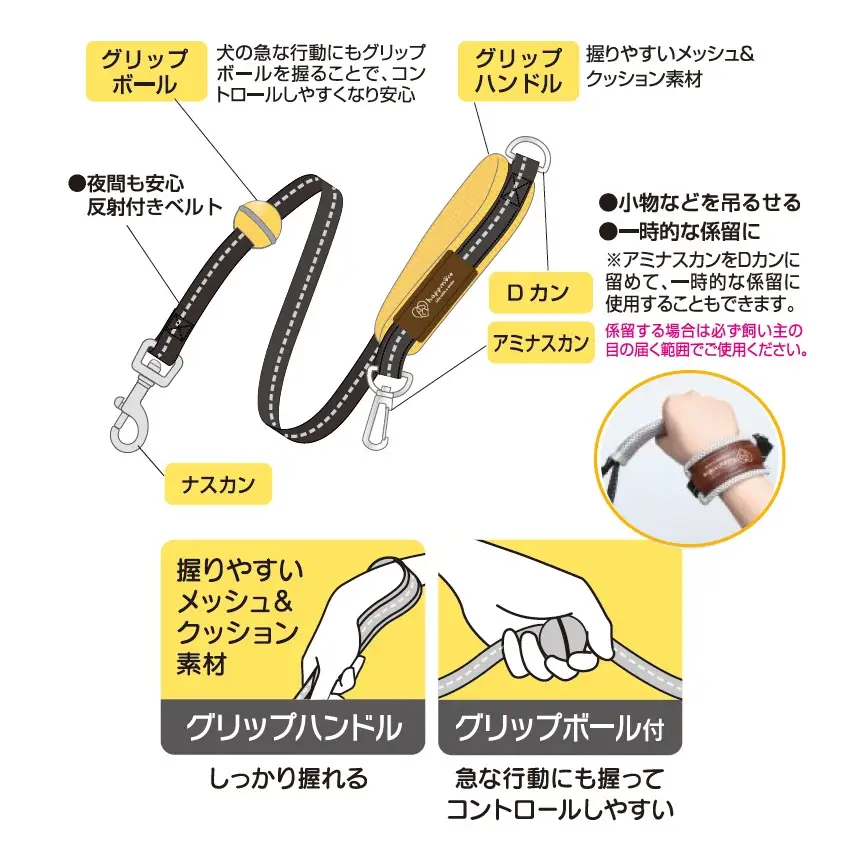 グリップボール付き リード 超小型犬 小型犬 PLD1  skt189 657979