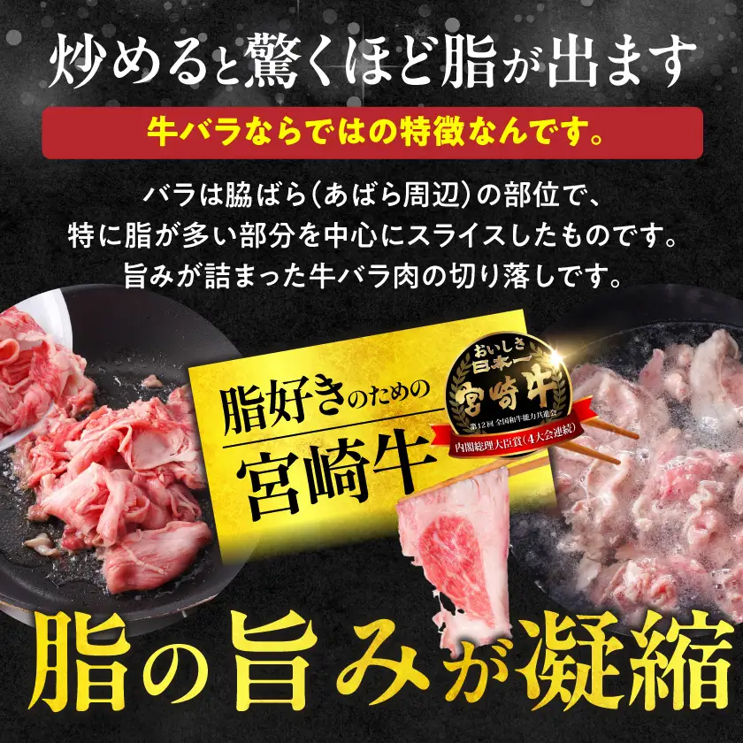 宮崎牛バラ切り落とし3.6kg〔28-N2-019-3600g〕 宮崎牛 牛肉 宮崎県産 国産 黒毛和牛 バラ肉 バラ きりおとし 300g 小分けパック 煮込み 炒め物 牛丼 カレー 肉じゃが 肉豆腐高級 とろける ミヤチク