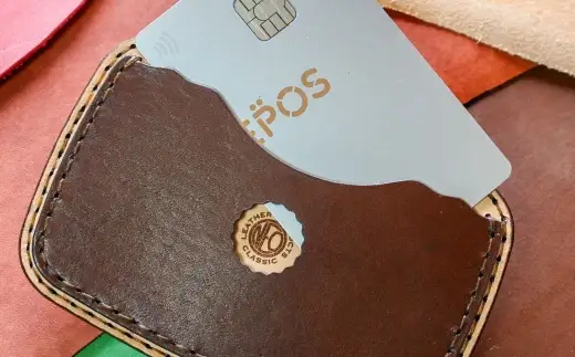 【neoclassic】 牛本革 パスケース （Dark Brown） 1個 牛革 本革 ダークブラウン 姫路レザー レザー 手縫い 手染め レザークラフト