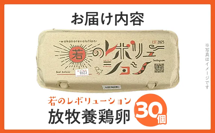 卵 放牧養鶏卵 30個 「破損補償2個含」 若のレボリューション 卵 ※北海道・沖縄・離島は配送不可