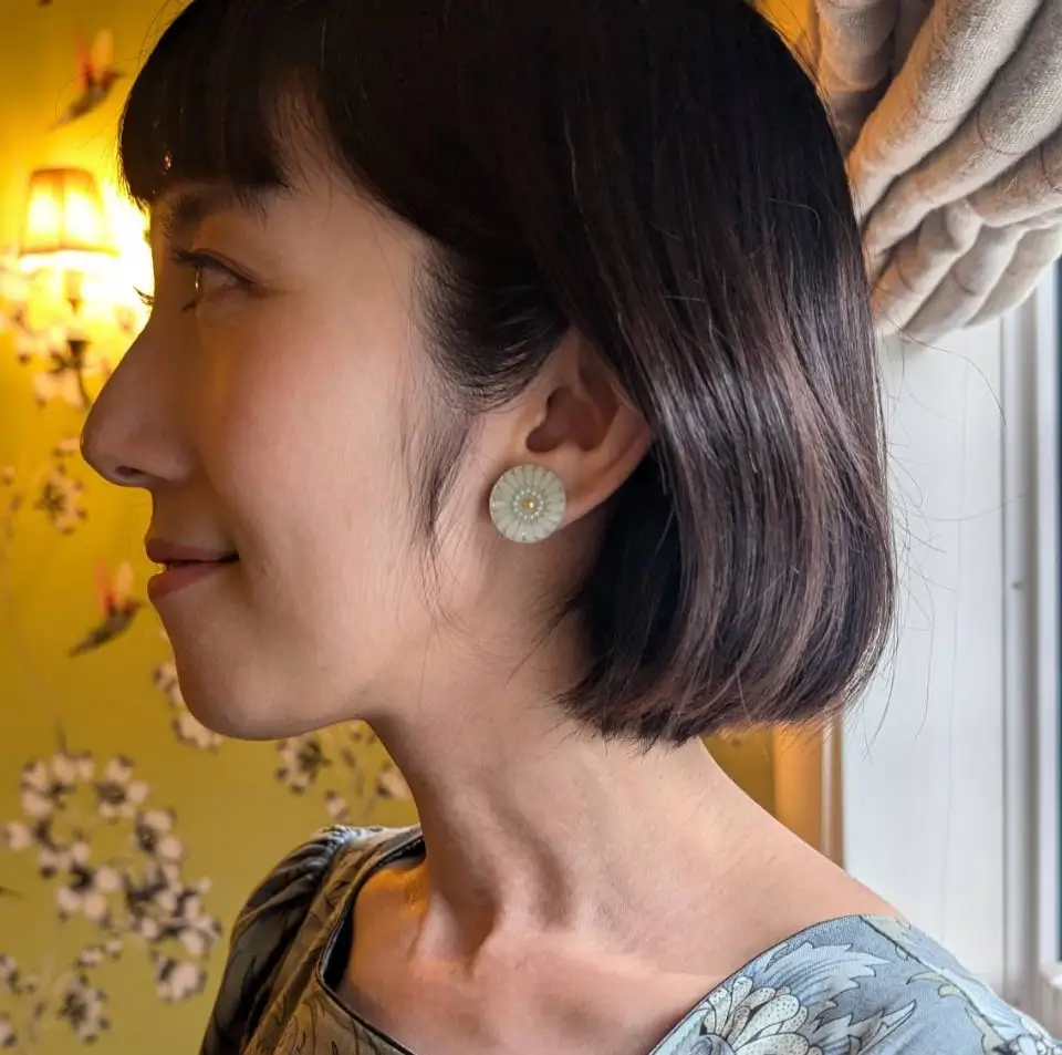 お米 の アクセサリー 【 イヤリング 】 ピンク