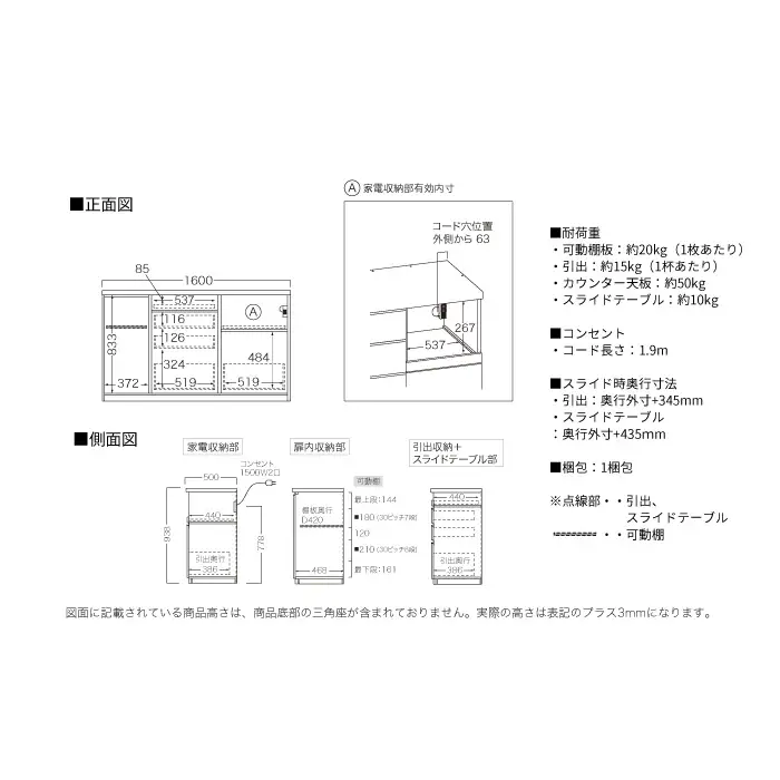 キッチンボード JN-1600R下台 [No.1183] ／ 家具 インテリア 岐阜県