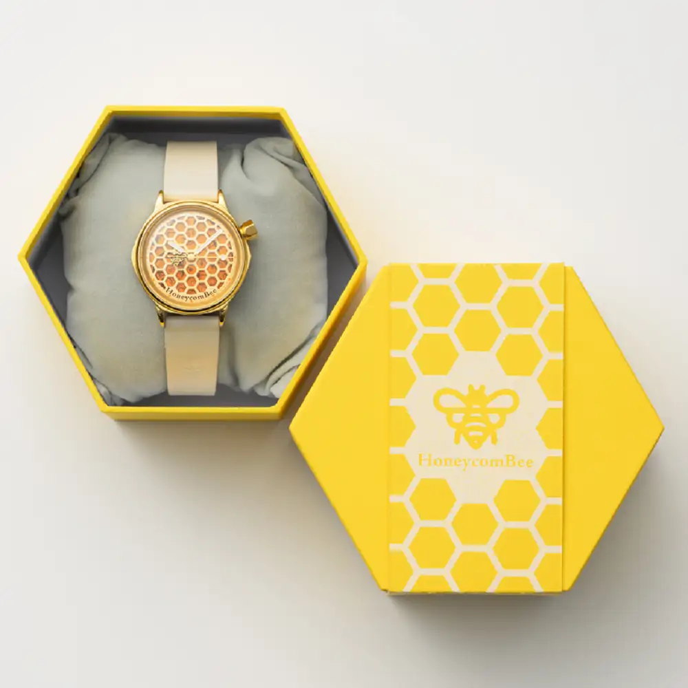 腕時計「ハニカムビー（HoneycomBee）」　クリーム