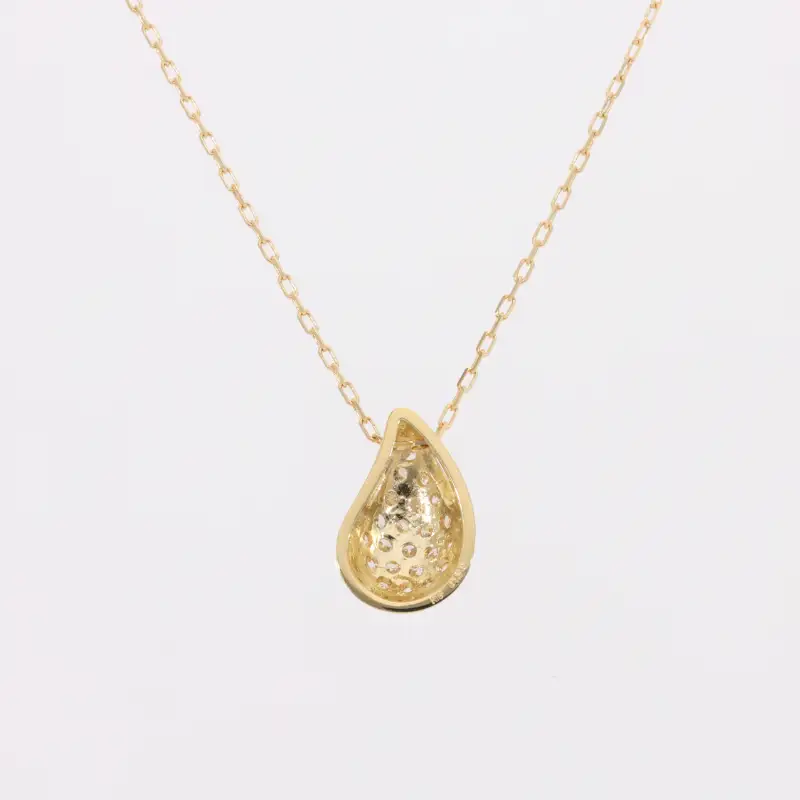 K18 イエローゴールド ティアドロップ ダイヤモンド 0.2ｃｔ ネックレス EJ-117