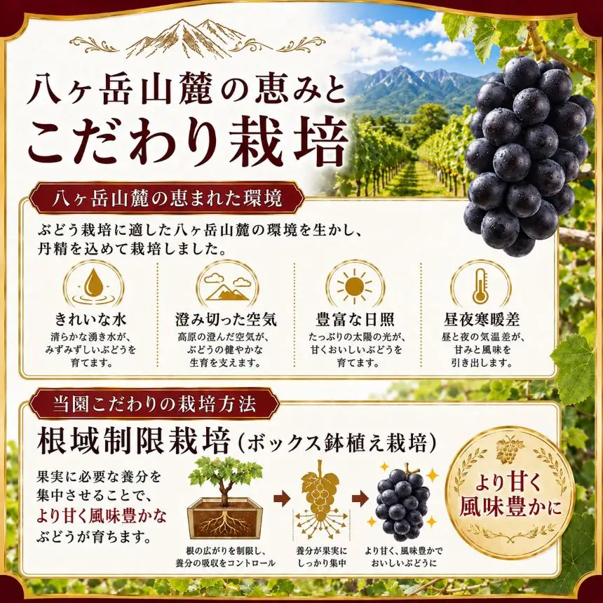 八ヶ岳西麓産 ナガノパープル 2房（計1kg以上）【2026年9月中旬～発送】
