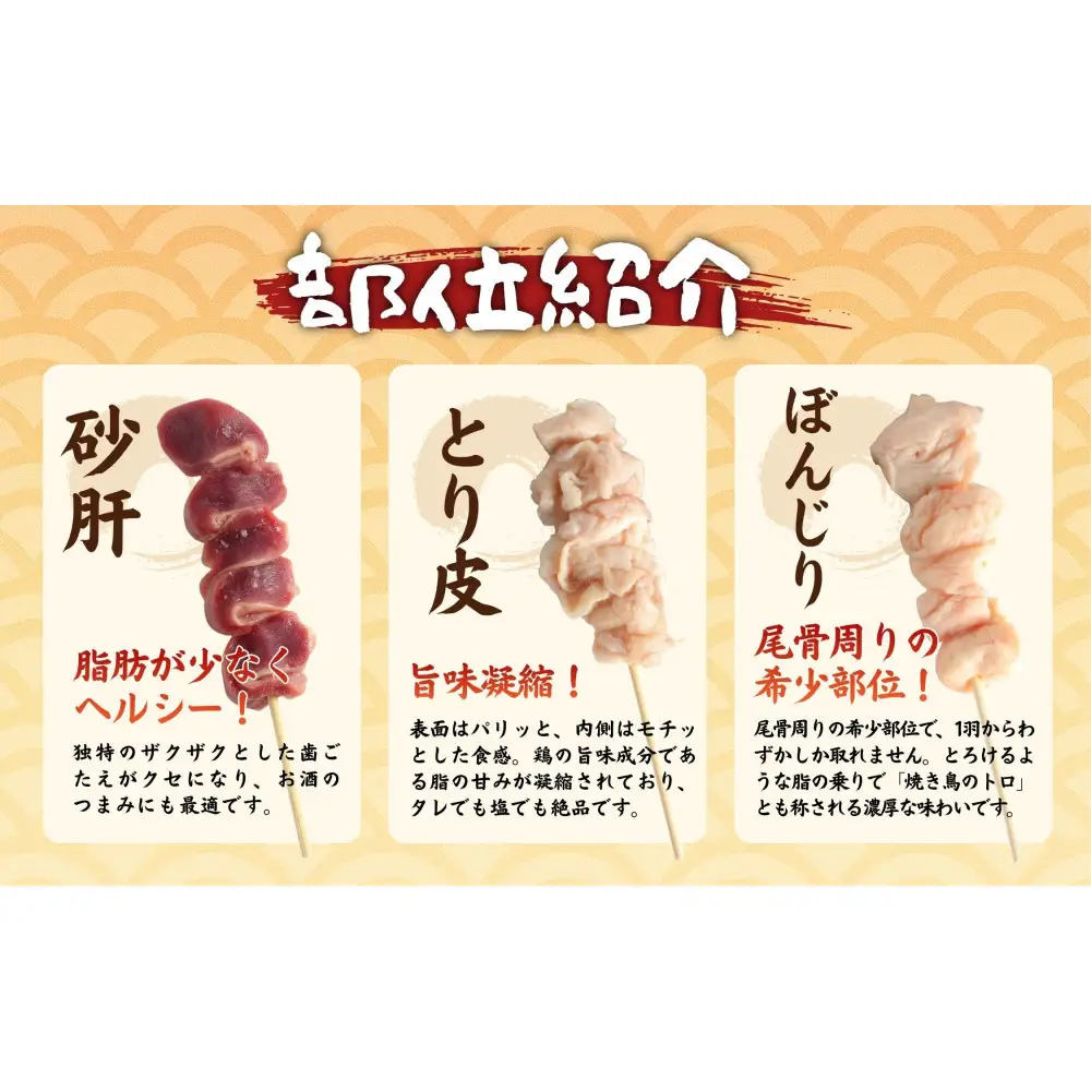 【職人手刺し】国産焼き鳥 6種60本 【バラエティパック】小分けパック（生串・冷凍）
