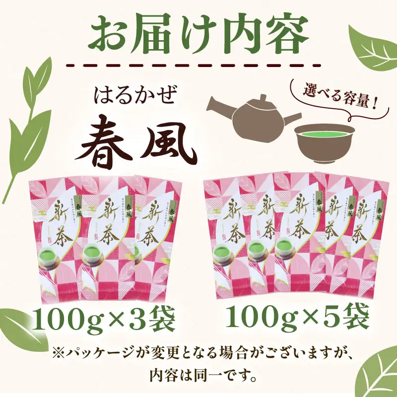 2026年度産 新茶 春風100g×5袋 静岡 県 牧之原市 相良物産