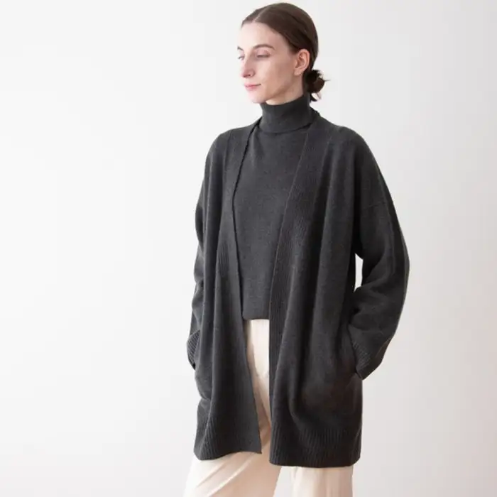 【期間限定(～8/31) エシカルプライス 】【 UTO カシミヤ 】レディース ベビーカシミヤ 100% ボックスシルエット カーディガン 岩手県 北上市 Y0058R0805 ユーティーオー カシミヤ cashmere
