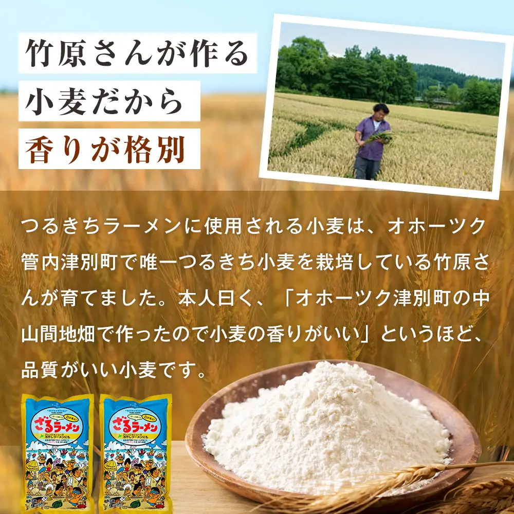 【夏季限定】津村製麺所 ざるラーメン 津別町産小麦「つるきち」100%使用 ８袋入りセット｜ふるさと納税 ラーメン 冷やし中華 冷たい麺 津村製麺所 生ラーメン つけ麺 つけめん つるきち 国産小麦 生麺 めんつゆ付き セット 北海道 津別町