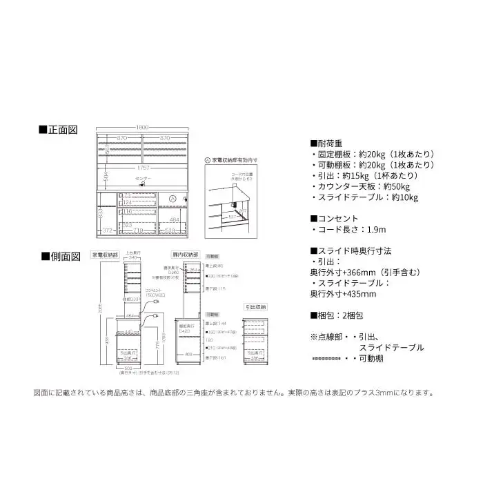 キッチンボード RUH-1800R [No.1284] ／ 家具 インテリア 岐阜県