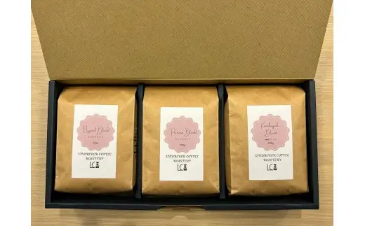 自家焙煎コーヒー豆【粉】LC1-2　こだわりのブレンドコーヒーセット　200g×3種　LINDBERGH COFFEE ROASTERY　1105005