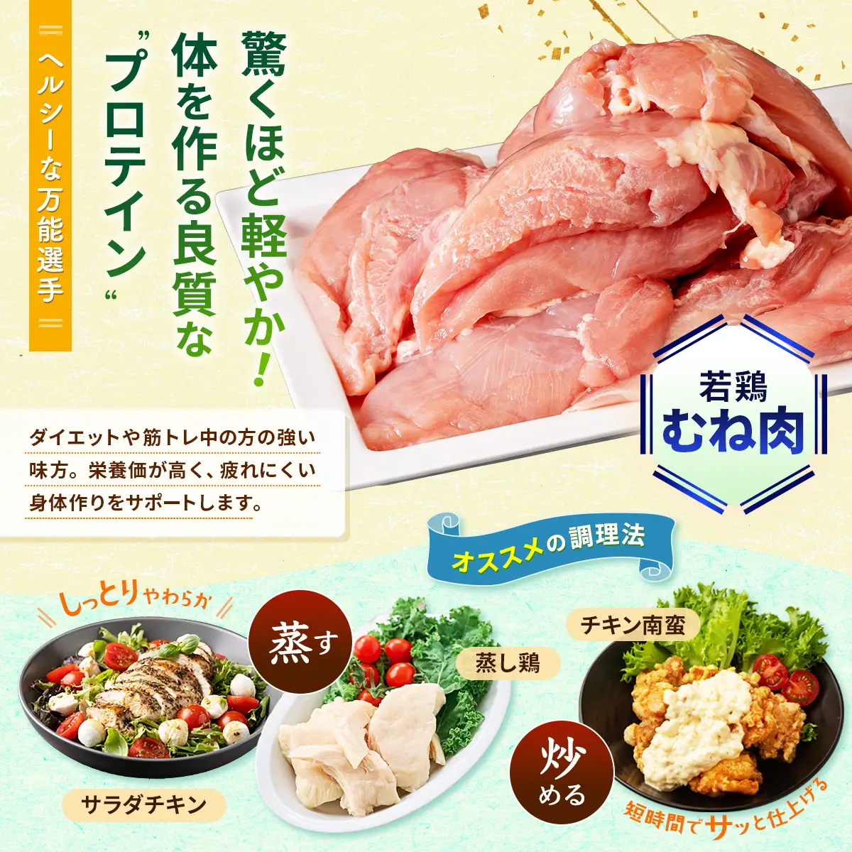 鶏肉 若鳥もも・むねブロック(通常配送）｜B523