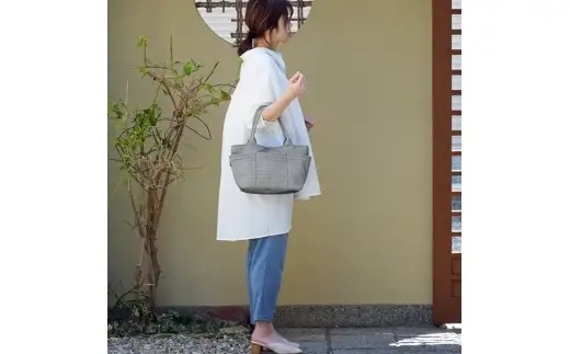 sasicco 三河木綿刺し子織 ポッシュトートM （ 消防刺子 ） 