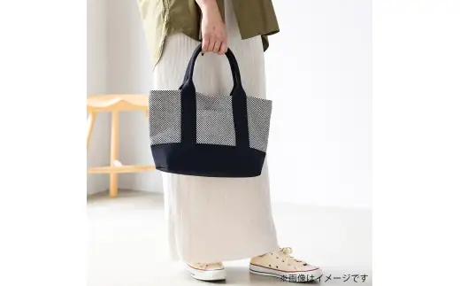 三河木綿刺し子織バッグ OBIトートミニ （ 消防刺子 ） 