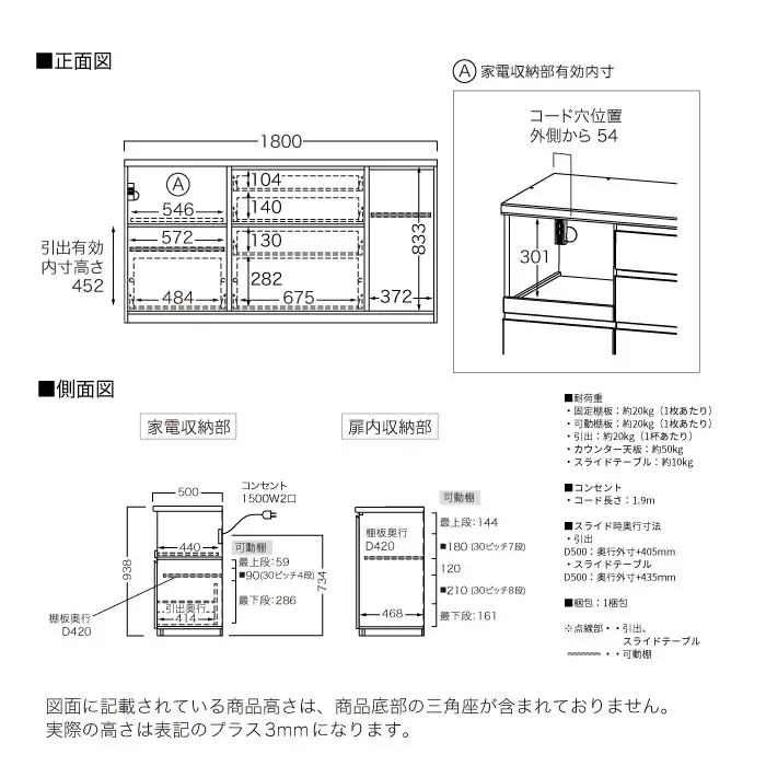 キッチンボード YS-1800R下台 [No.1312] ／ 家具 インテリア 岐阜県