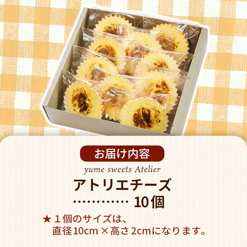 アトリエチーズ10個入り【チーズケーキ ケーキ おやつ お菓子 スイーツ 贈り物 島根県 安来市】【価格変更】【17-YA-07】