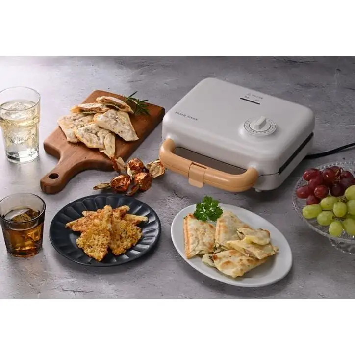 タイマー付ホットサンドメーカー プレート着脱式 ホットサンドプレート ワッフルプレート レシピ集付き 朝食 ティータイム キッチン用品 調理家電新潟県田上町
