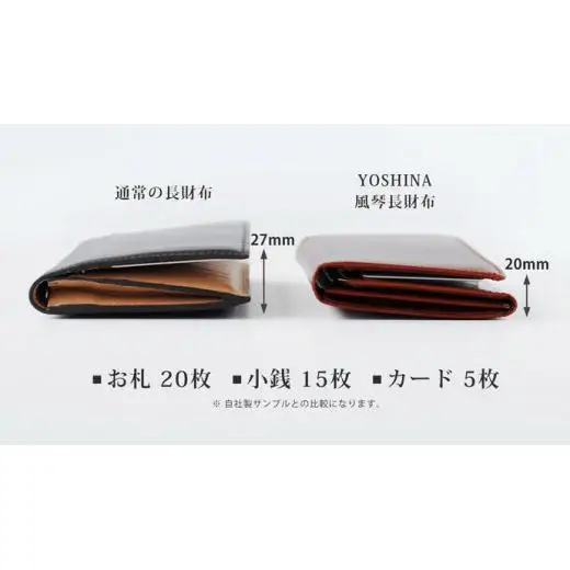 DV046【YOSHINA】コンパクト風琴マチ長財布（小銭入れ付き）オリーブグリーン