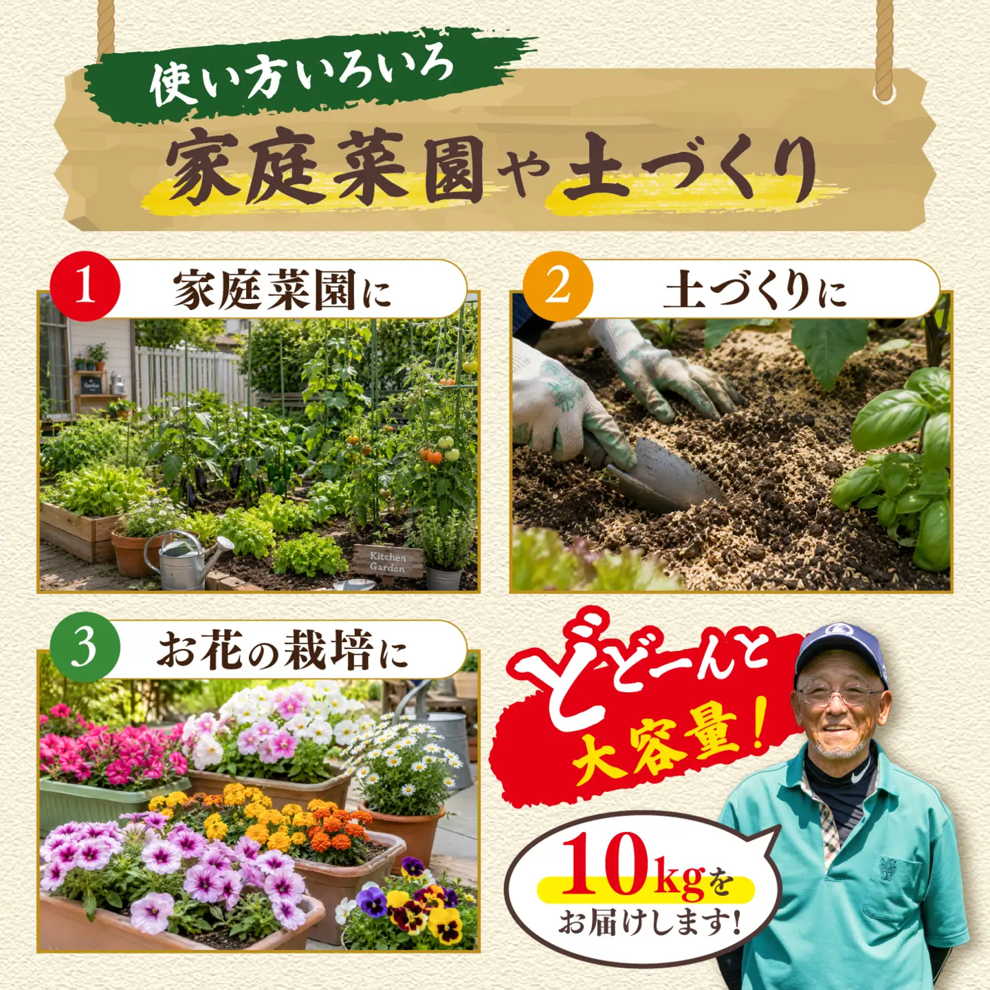 藤城さん家のもみ殻 10kg |もみ殻 籾殻 園芸 資材 土壌改良 ミルキークイーン コシヒカリ 10キロ 小分け 使い勝手 野菜 やさい作り 畑 保温