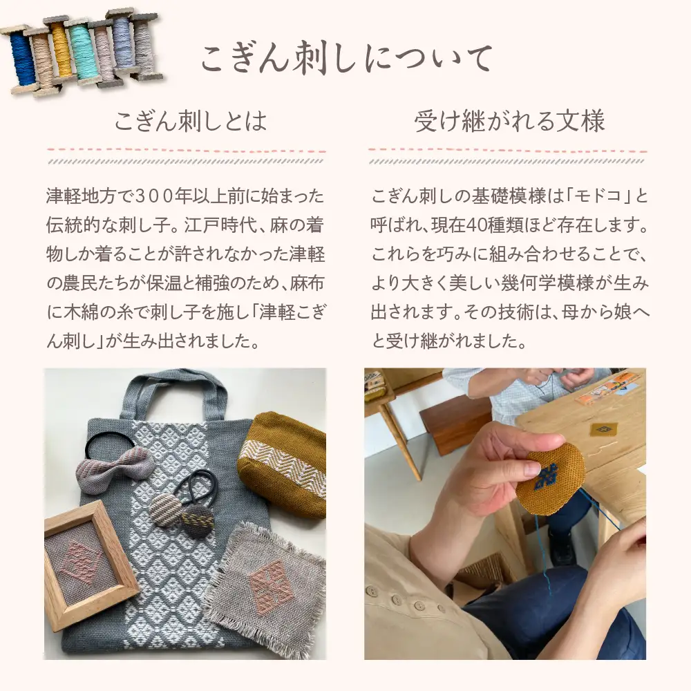 こぎん刺し 名刺入れ 【 グレーパープル・石畳の花コ囲み】 カードケース 名刺入れ