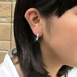 Pt900 ダイヤモンド 2.0カラット レール留め フープピアス eo785pt