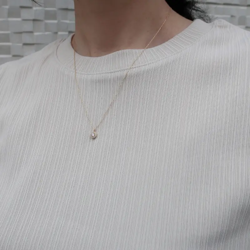 K18YG ダイヤ0.14ct 45cm ペンダント PNI-303-YG