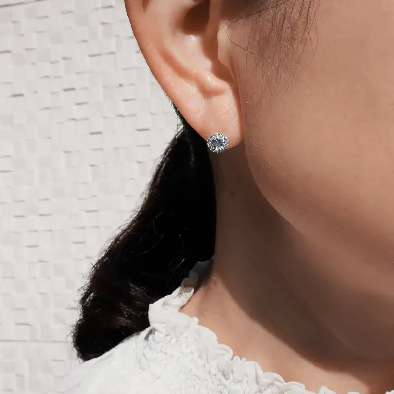 プラチナ アクアマリン ダイヤモンド ピアス PNI-220PTNWAQ