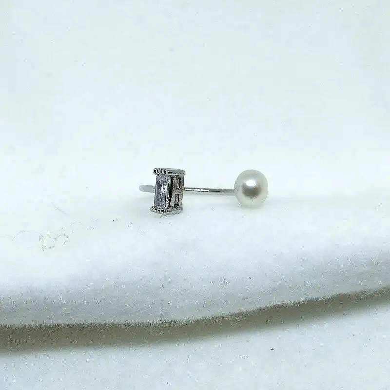 2198 真珠リング・バケットカットR（淡水本真珠・ボタン）贈り物　かわいい カジュアル エレガント アクセサリー