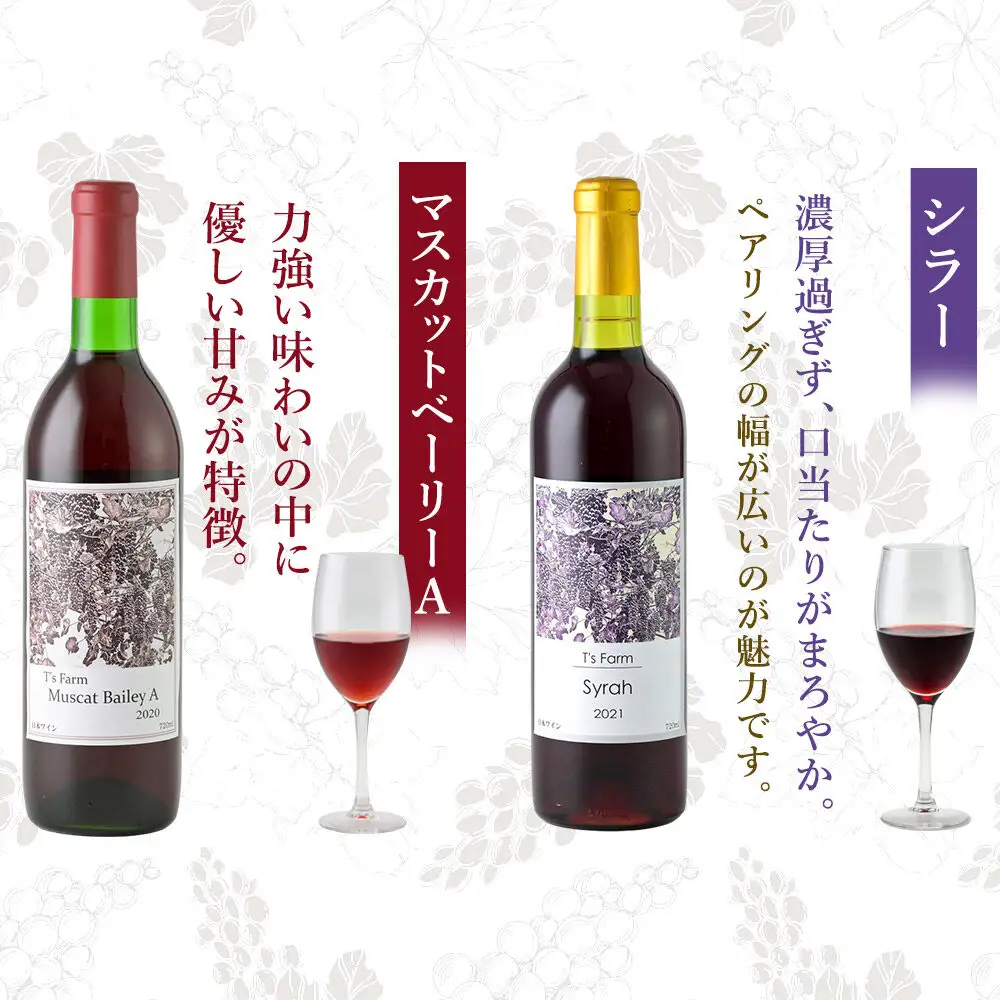 赤ワイン 飲み比べ 2本セット マスカットベーリーA ・シラー 720ml×各1本