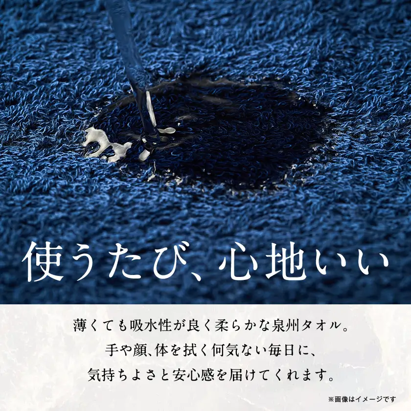 泉州タオル【日本製】ホテルスタイル タオルハンカチ　ネイビー 12枚セット【1749134】