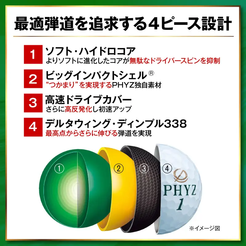 ゴルフボール PHYZ（ファイズ）パールピンク / 18ダース