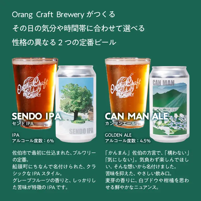Orang Craft Brewery クラフトビール (6本セット)  ビール 地ビール ご当地 酒 パーティー アルコール 家飲み 晩酌 お試し 飲み比べ 銘柄 IPA ブルワリー ブリュワリー 大分県 佐伯市 【JM02】【尺間嶽麦酒】