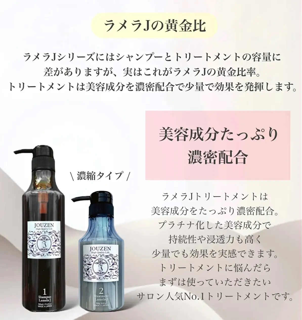 1386 上善　ラメラＪシャンプー 500ml・トリートメント 300g　セット